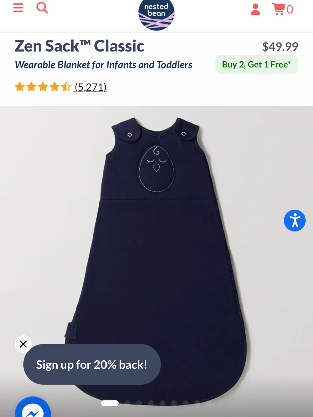 Nested Bean Zen Sack Classic